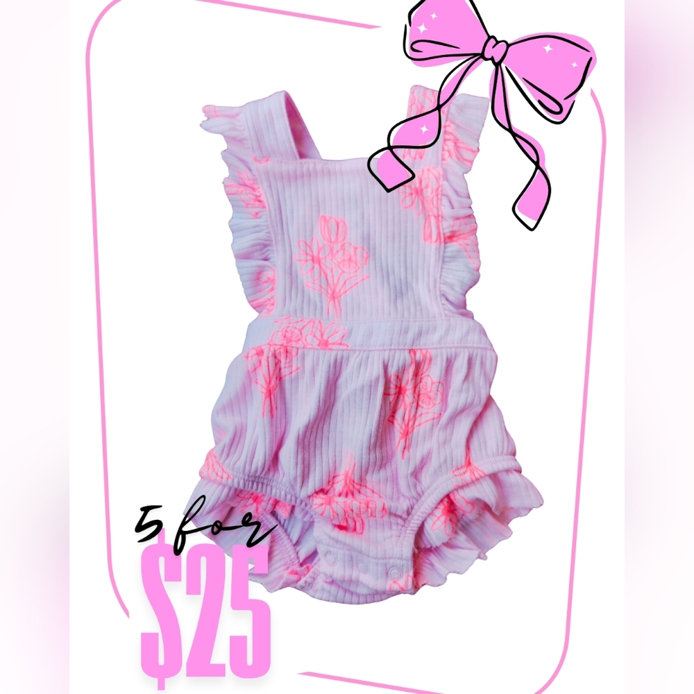 Pink Floral Baby Romper